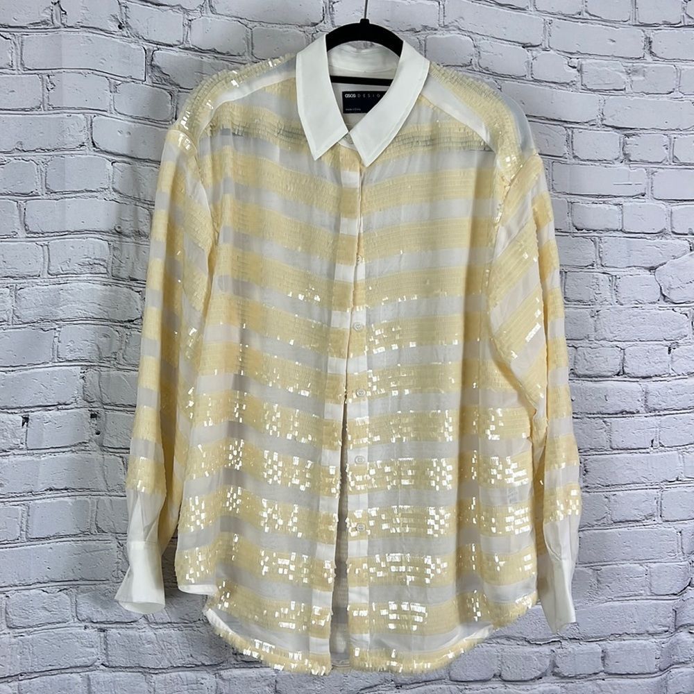 ASOS palliates top button down cream off white oversized see photos